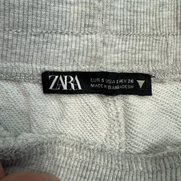 Zara Women's Cropped Brooklyn Sweatshirt Short Outfit Set Gray Fleece Size Small - Picture 11 of 16